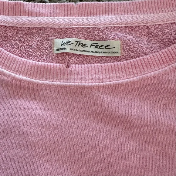 Free People We The Free Camden Pullover Sweatshirt Pink Sky NWOT Medium - Picture 6 of 10